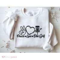 Disc Golfing Peace Love Disc Golf Sweatshirt thumb 2