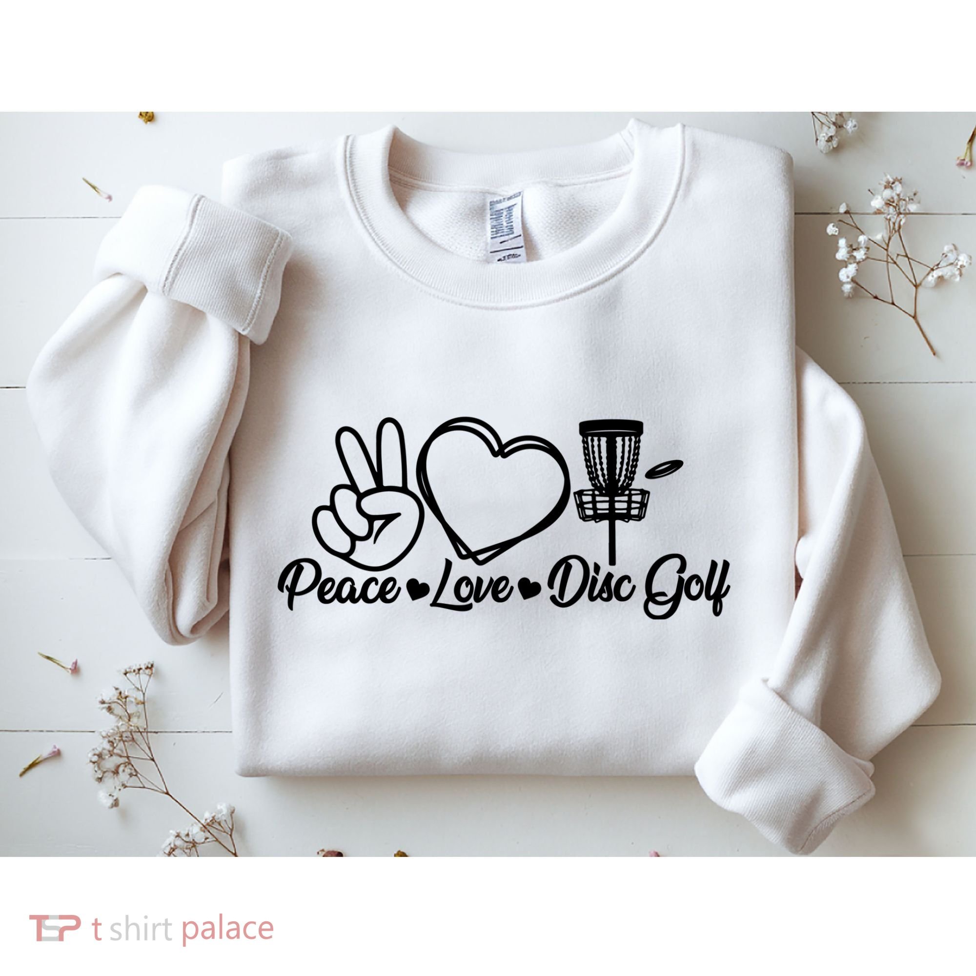Disc Golfing Peace Love Disc Golf Sweatshirt