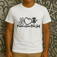 Disc Golfing Peace Love Disc Golf T-Shirt thumb 3