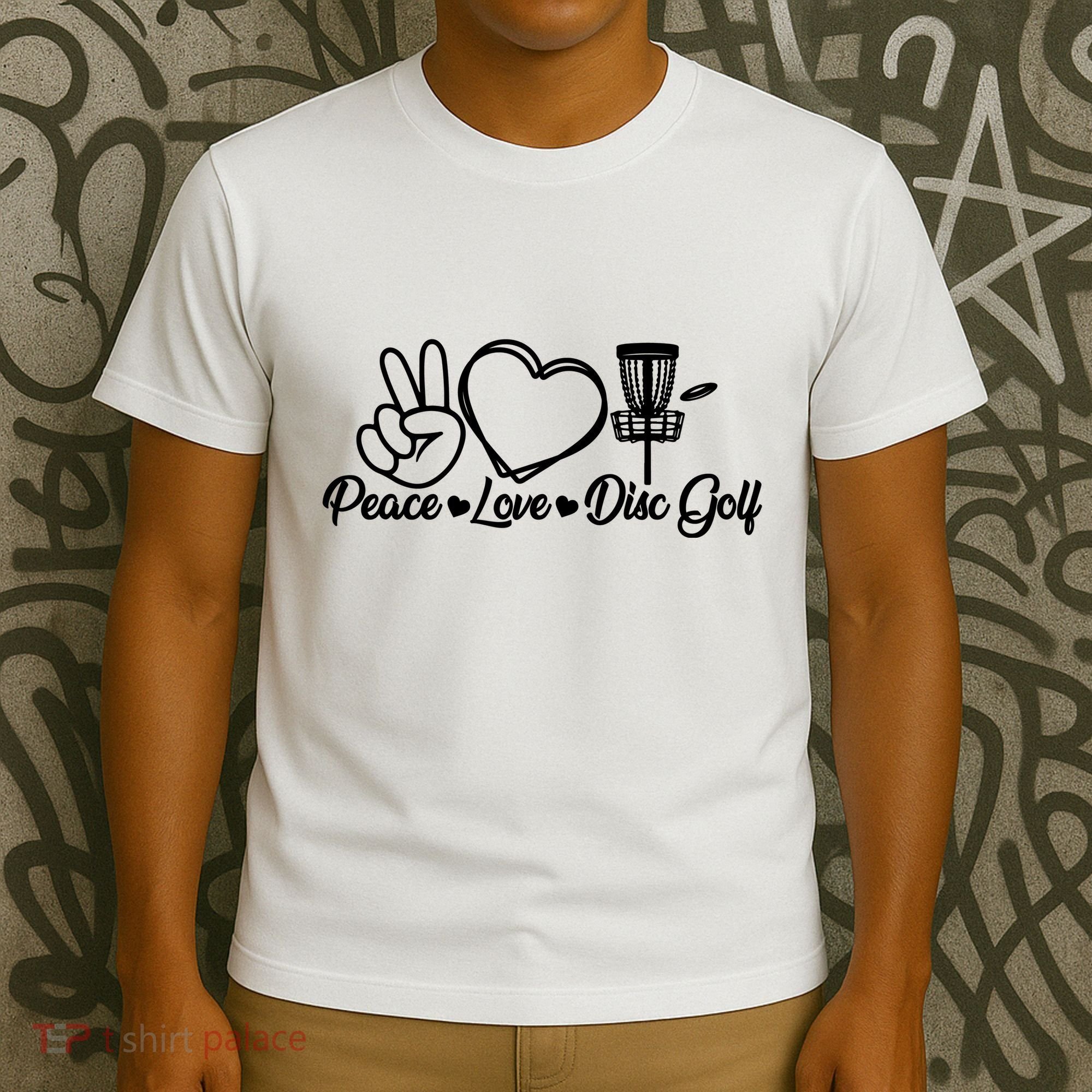Disc Golfing Peace Love Disc Golf T-Shirt