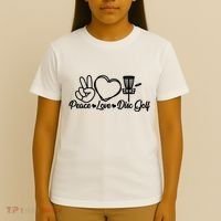 Disc Golfing Peace Love Disc Golf T-Shirt thumb 4