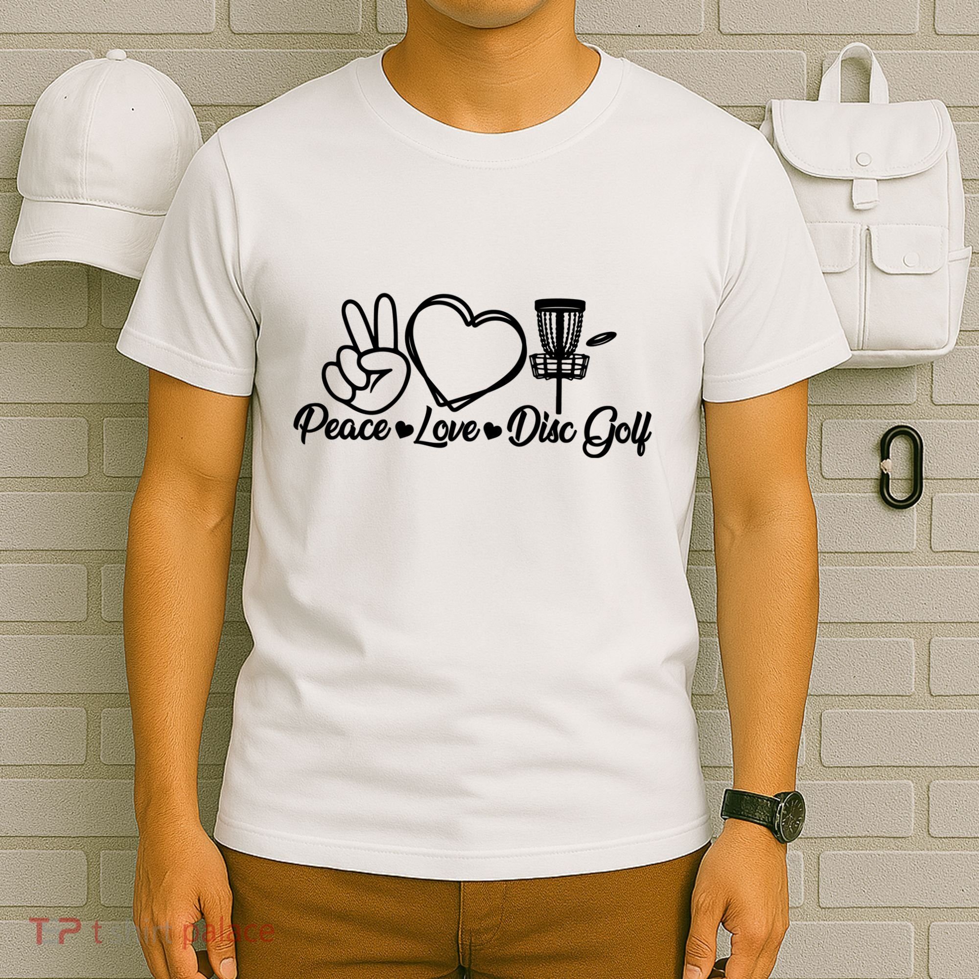 Disc Golfing Peace Love Disc Golf T-Shirt
