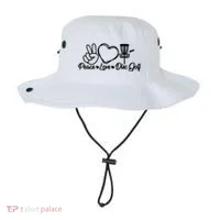 Disc Golfing Peace Love Disc Golf Bucket Hat thumb 0