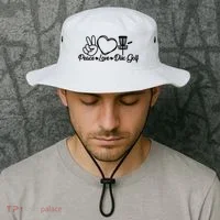 Disc Golfing Peace Love Disc Golf Bucket Hat thumb 2