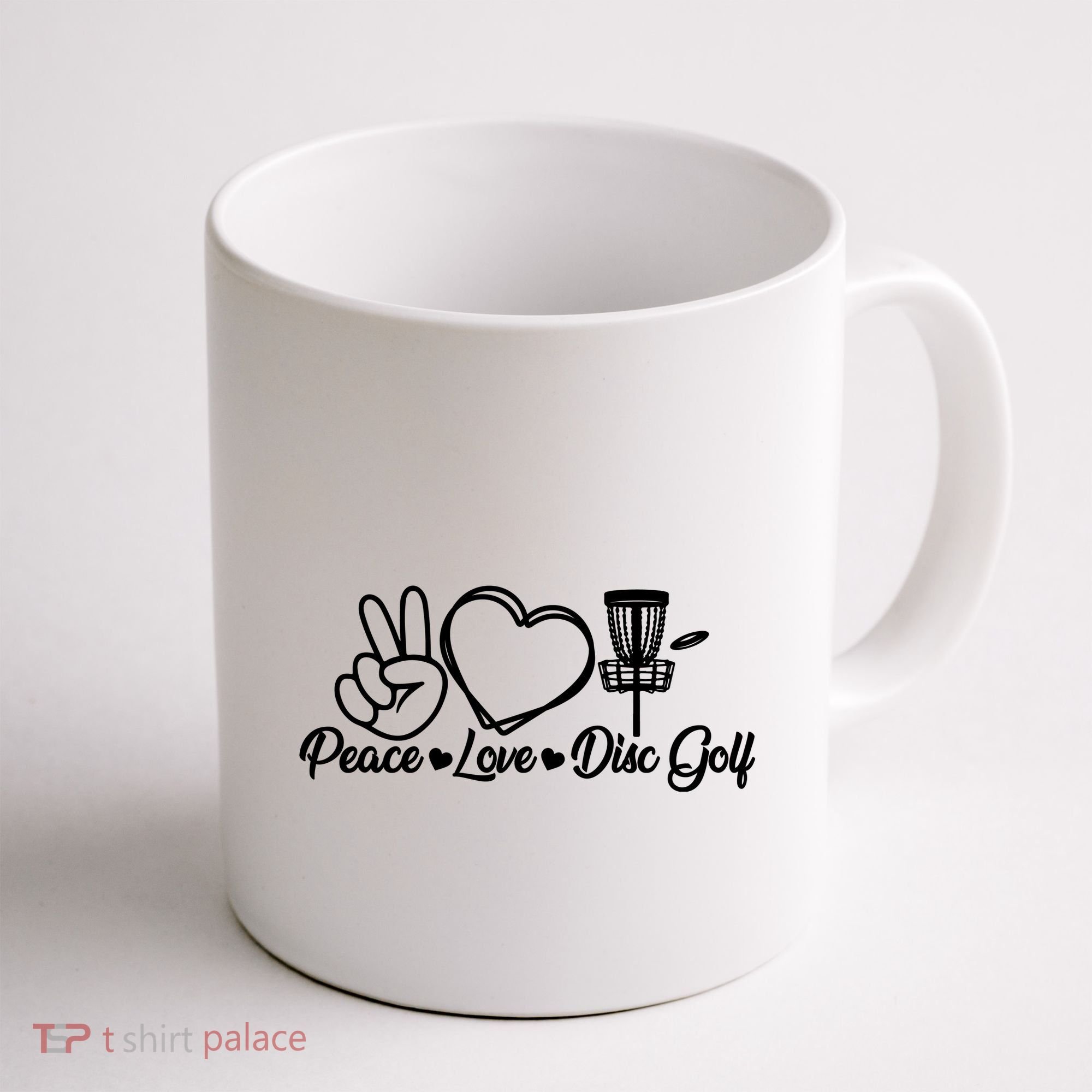 Disc Golfing Peace Love Disc Golf Coffee Mug