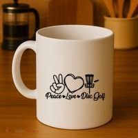 Disc Golfing Peace Love Disc Golf Coffee Mug thumb 4