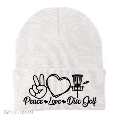 Disc Golfing Peace Love Disc Golf Beanie