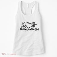 Disc Golfing Peace Love Disc Golf Women's Tank Top thumb 0