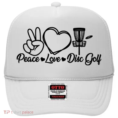 Disc Golfing Peace Love Disc Golf Hat