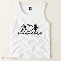 Disc Golfing Peace Love Disc Golf Tank Top thumb 2