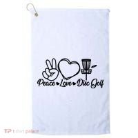 Disc Golfing Peace Love Disc Golf Golf Towel thumb 0
