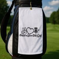 Disc Golfing Peace Love Disc Golf Golf Towel thumb 2