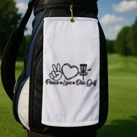Disc Golfing Peace Love Disc Golf Golf Towel thumb 2