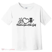 Disc Golfing Peace Love Disc Golf Toddler T-Shirt thumb 0