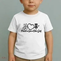 Disc Golfing Peace Love Disc Golf Toddler T-Shirt thumb 2
