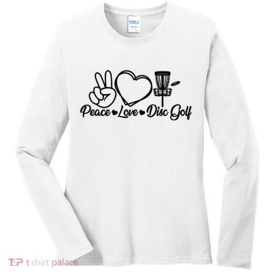 Disc Golfing Peace Love Disc Golf Women's Long Sleeve Shirt