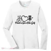Disc Golfing Peace Love Disc Golf Women's Long Sleeve Shirt thumb 0