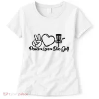 Disc Golfing Peace Love Disc Golf Women's T-Shirt thumb 0