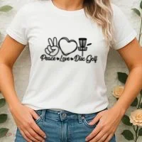 Disc Golfing Peace Love Disc Golf Women's T-Shirt thumb 2