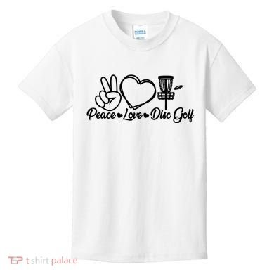 Disc Golfing Peace Love Disc Golf Kids T-Shirt