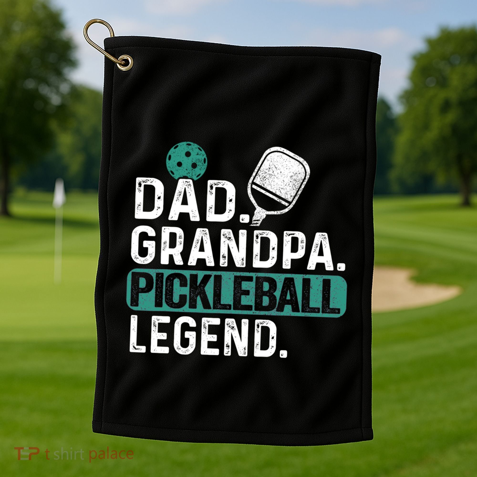 Dad Grandpa Pickleball Legend Player Funny Pickle Ball Funny Gift Golf Towel