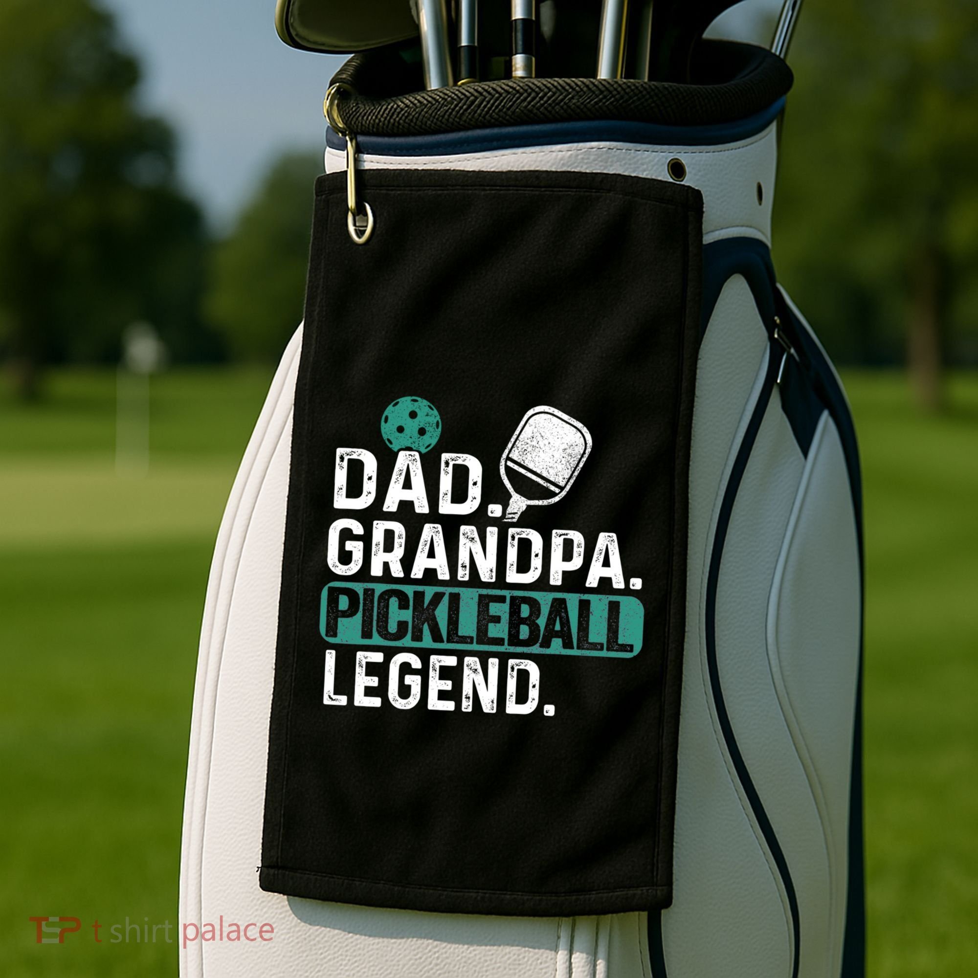 Dad Grandpa Pickleball Legend Player Funny Pickle Ball Funny Gift Golf Towel