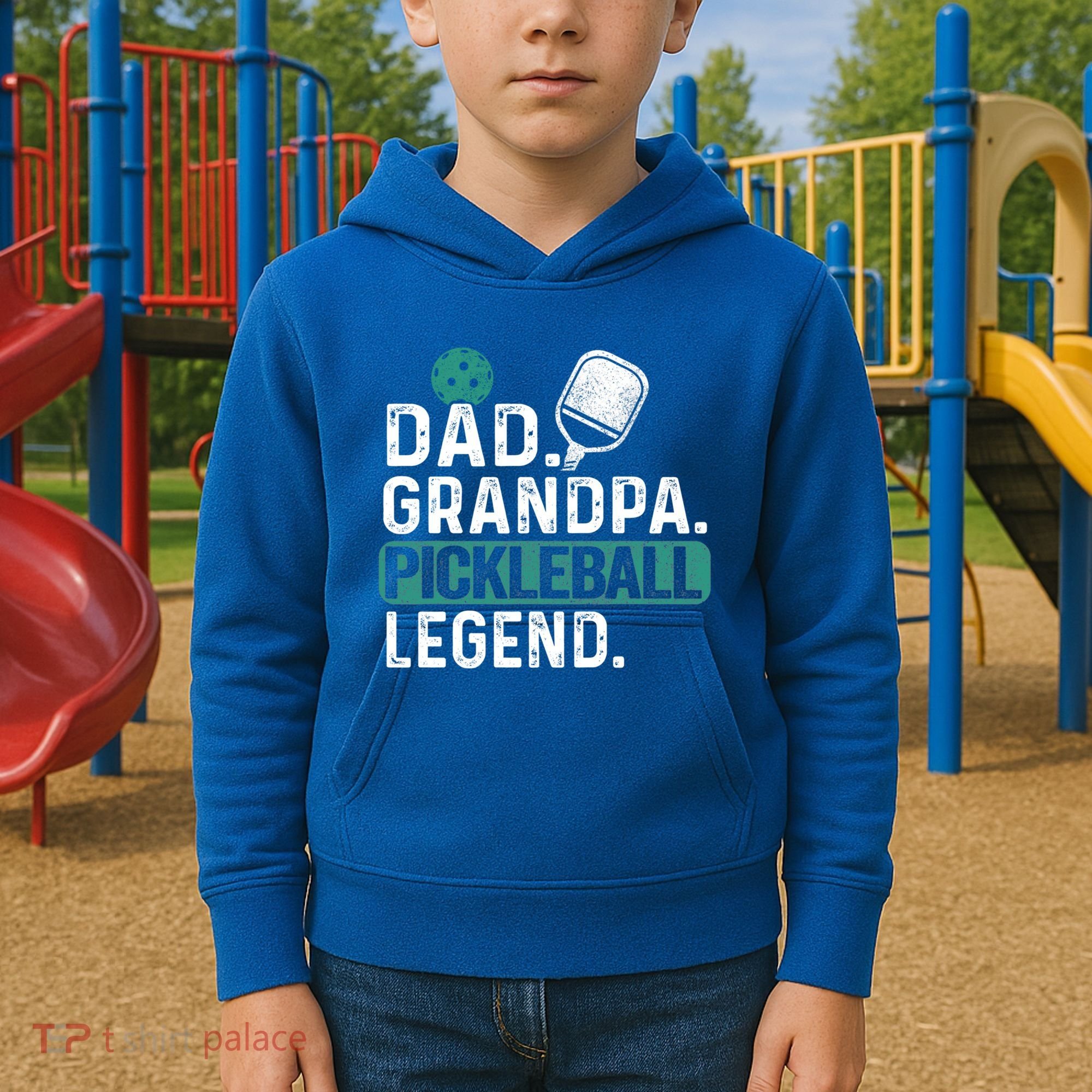 Dad Grandpa Pickleball Legend Player Funny Pickle Ball Funny Gift Kids Hoodie