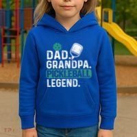 Dad Grandpa Pickleball Legend Player Funny Pickle Ball Funny Gift Kids Hoodie thumb 3