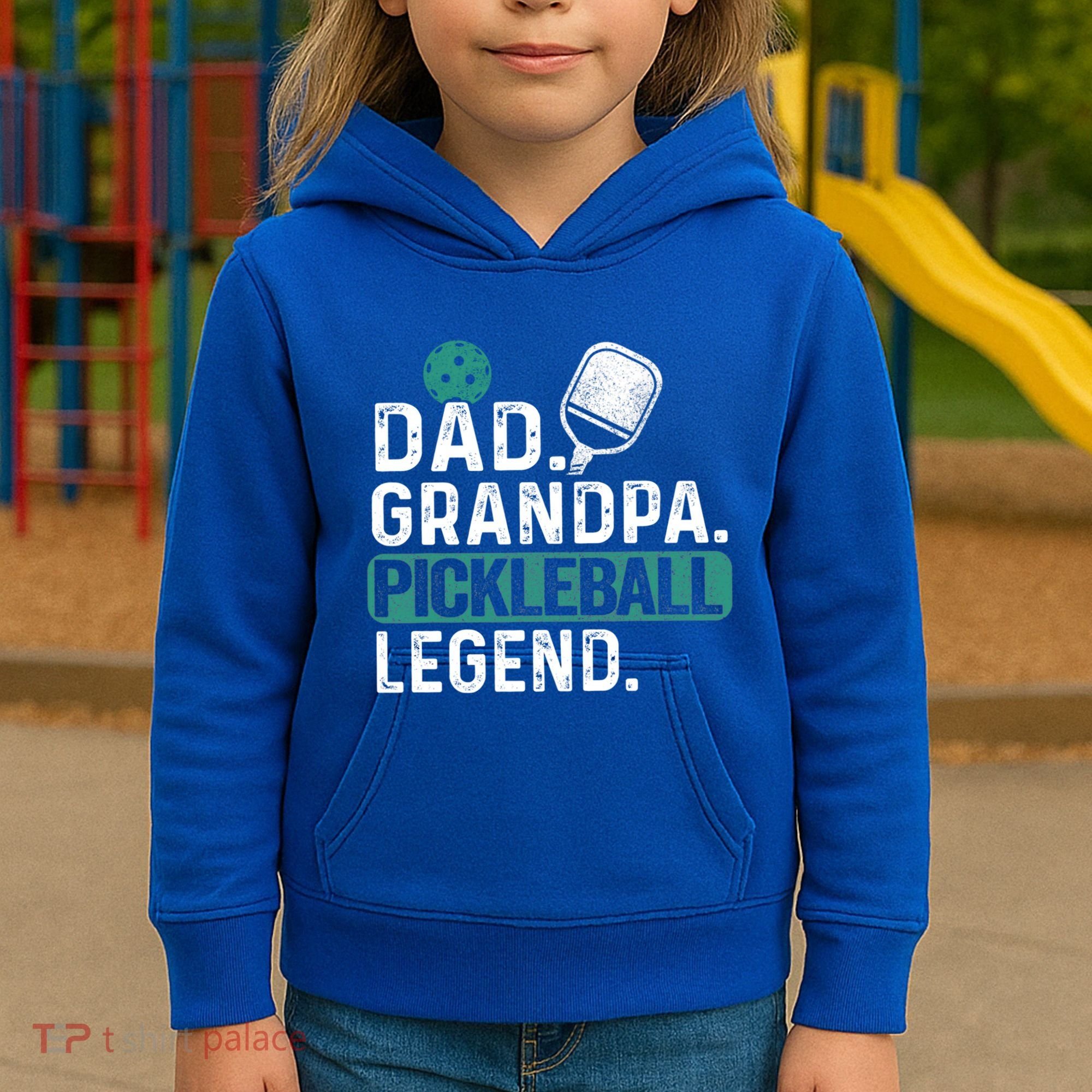 Dad Grandpa Pickleball Legend Player Funny Pickle Ball Funny Gift Kids Hoodie