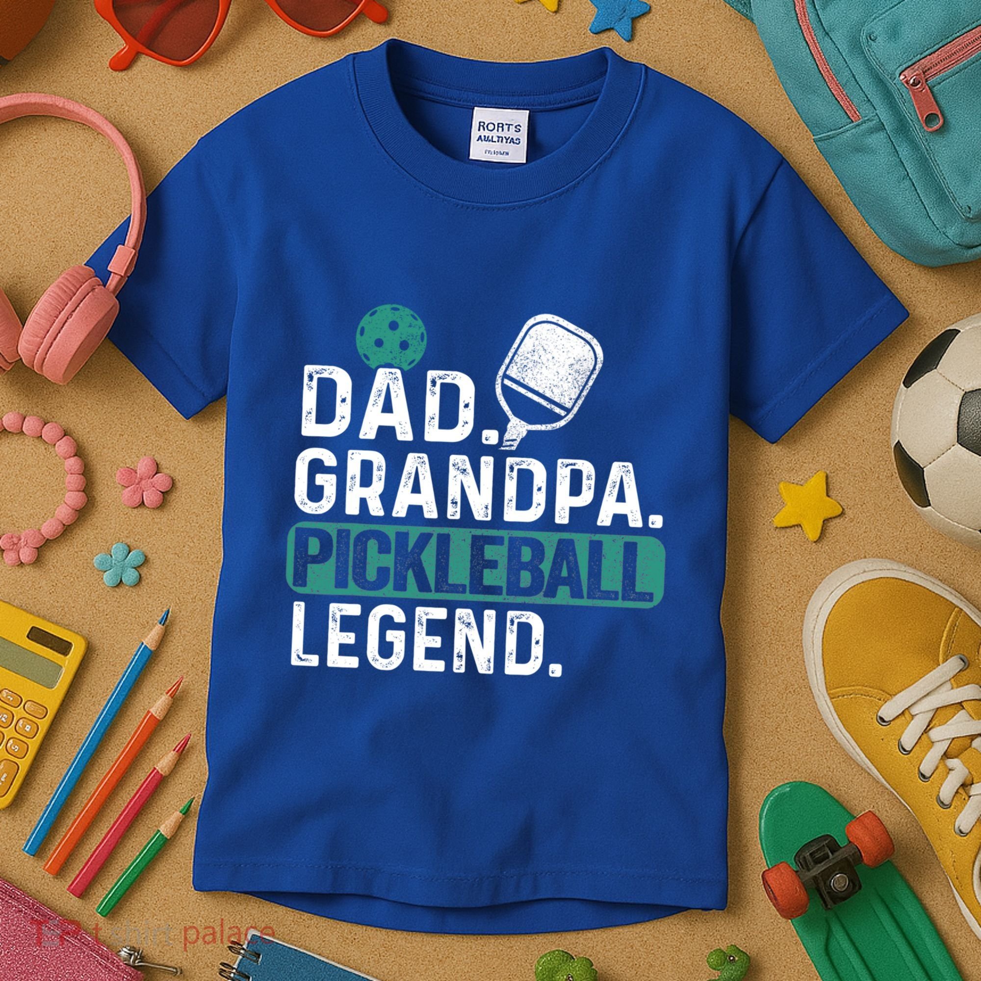 Dad Grandpa Pickleball Legend Player Funny Pickle Ball Funny Gift Kids T-Shirt