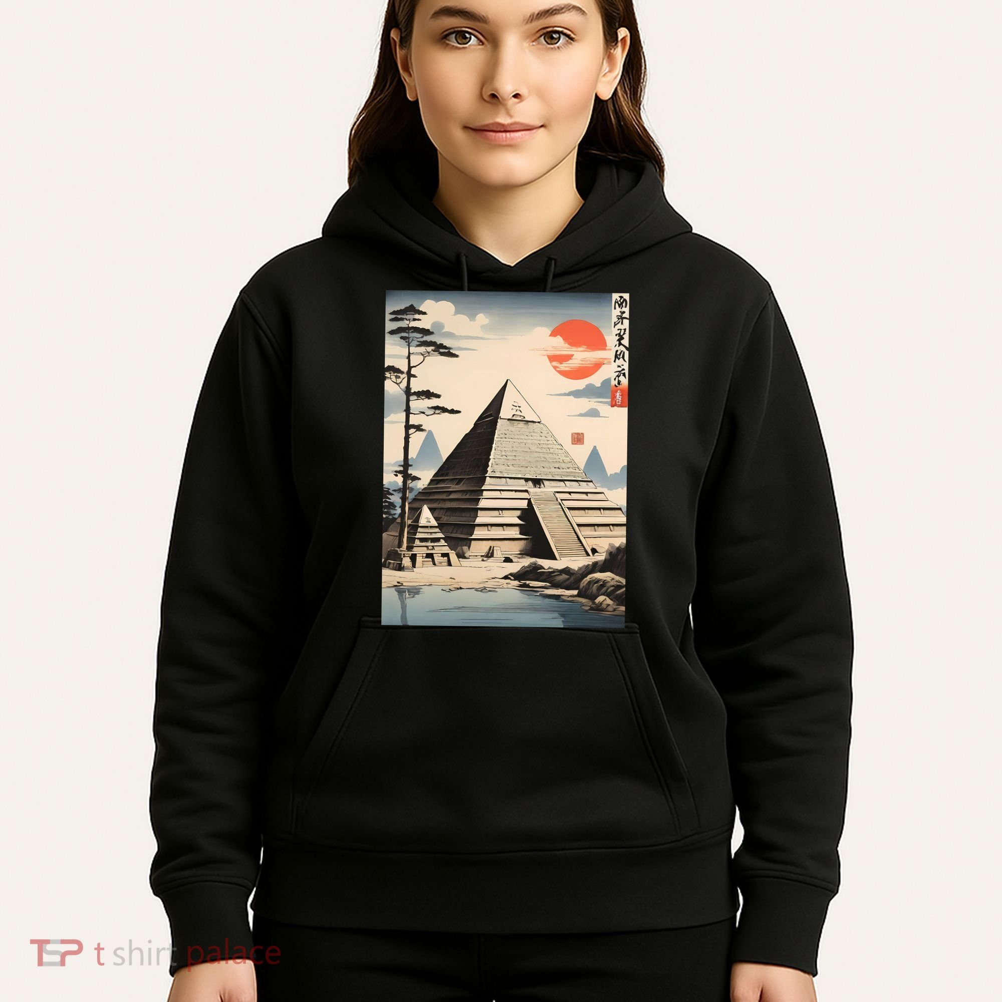 Drawing Giza Pyramid Japanes Style Hoodie