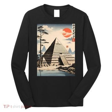Drawing Giza Pyramid Japanes Style Long Sleeve Shirt