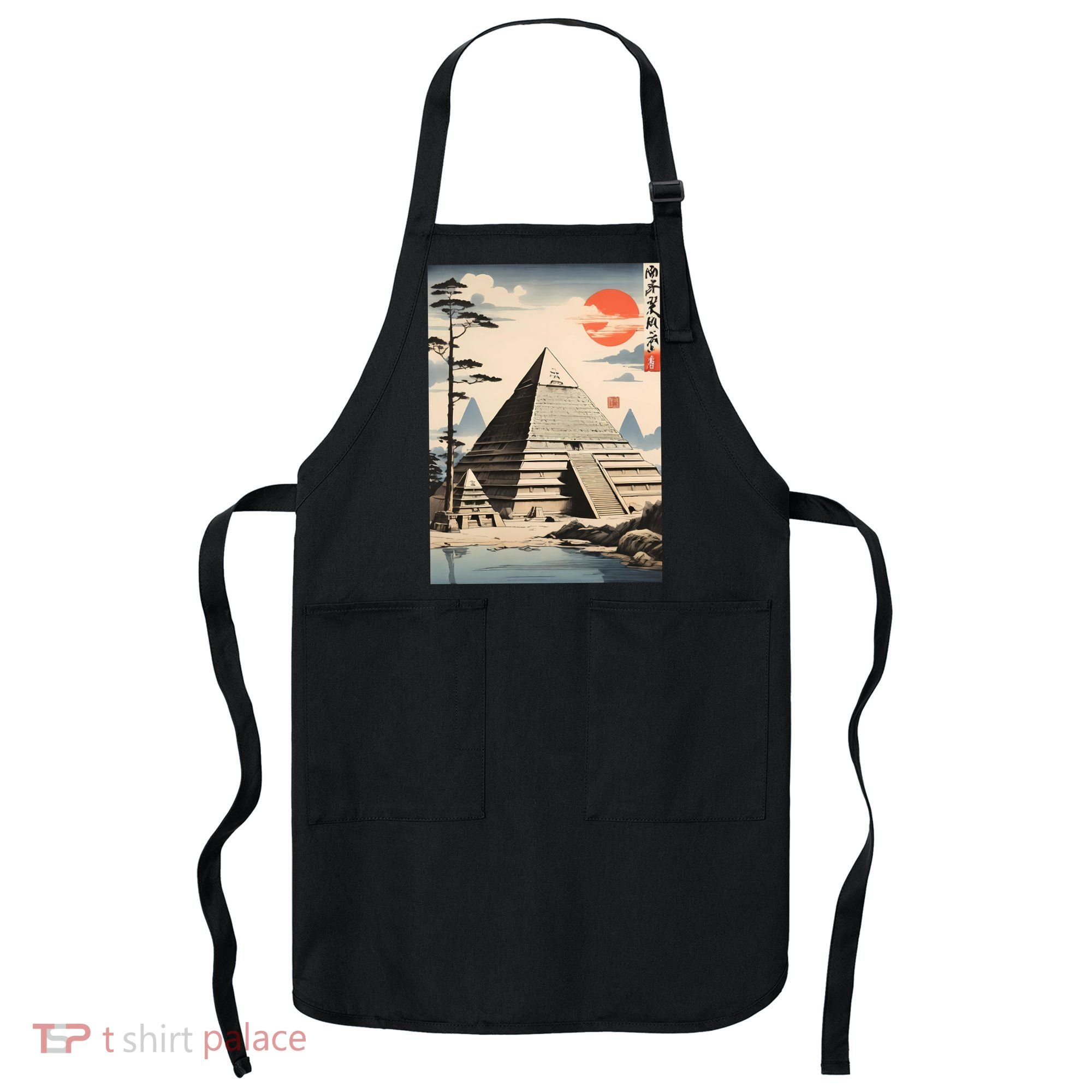 Drawing Giza Pyramid Japanes Style Apron