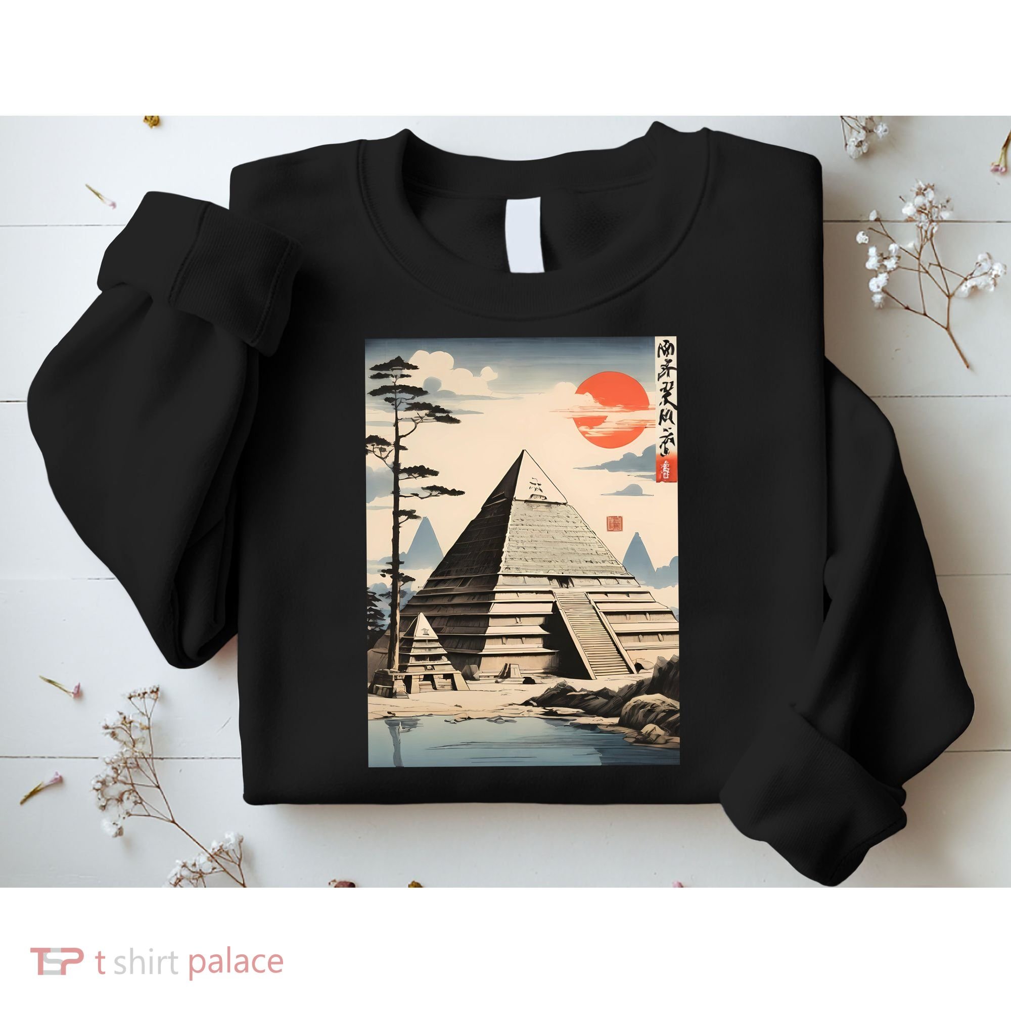 Drawing Giza Pyramid Japanes Style Sweatshirt