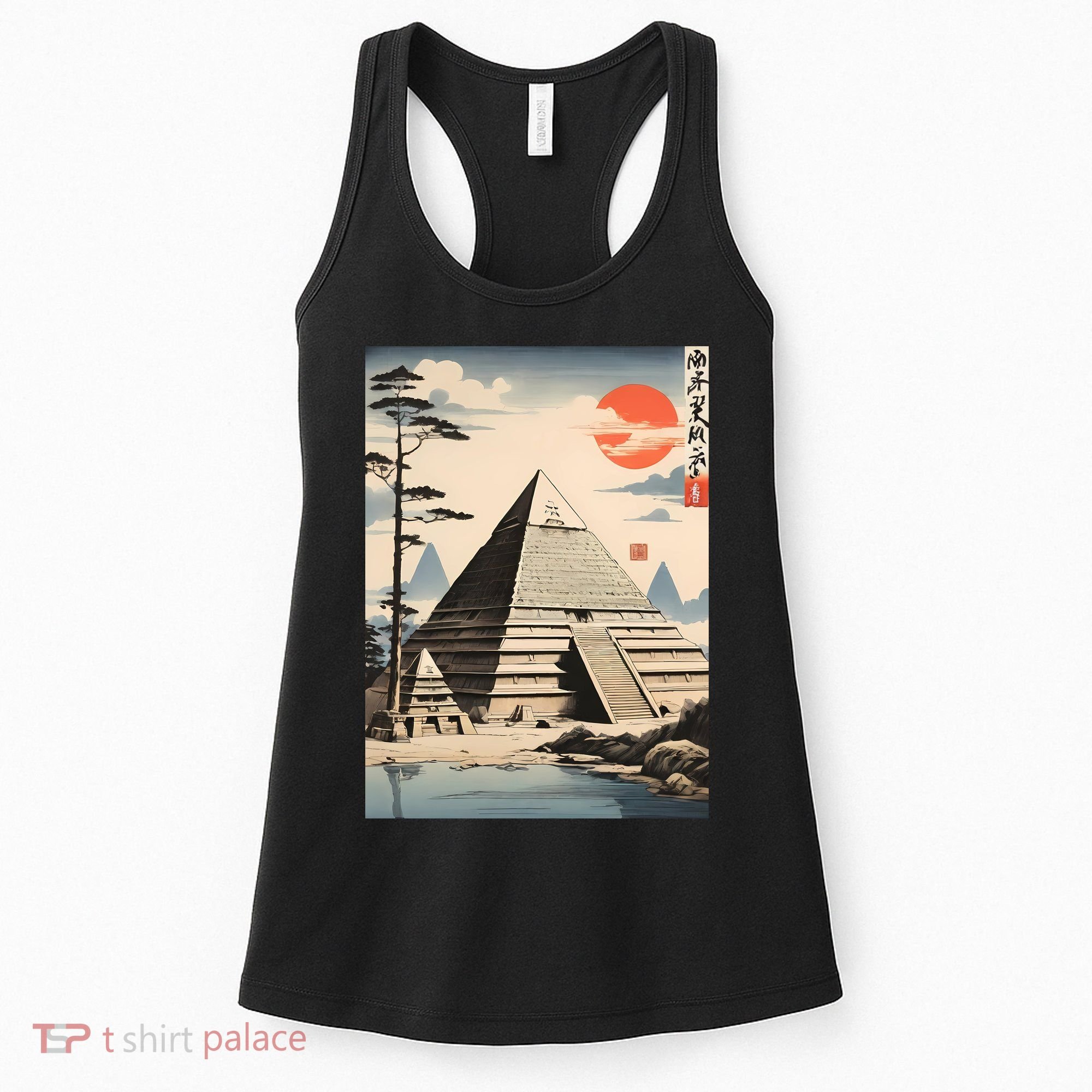 Drawing Giza Pyramid Japanes Style Women's Tank Top