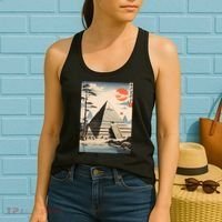 Drawing Giza Pyramid Japanes Style Women's Tank Top thumb 2