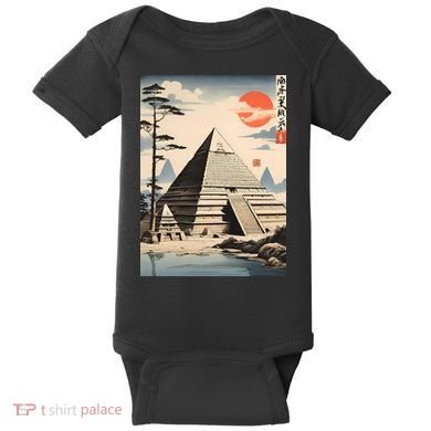 Drawing Giza Pyramid Japanes Style Baby Bodysuit