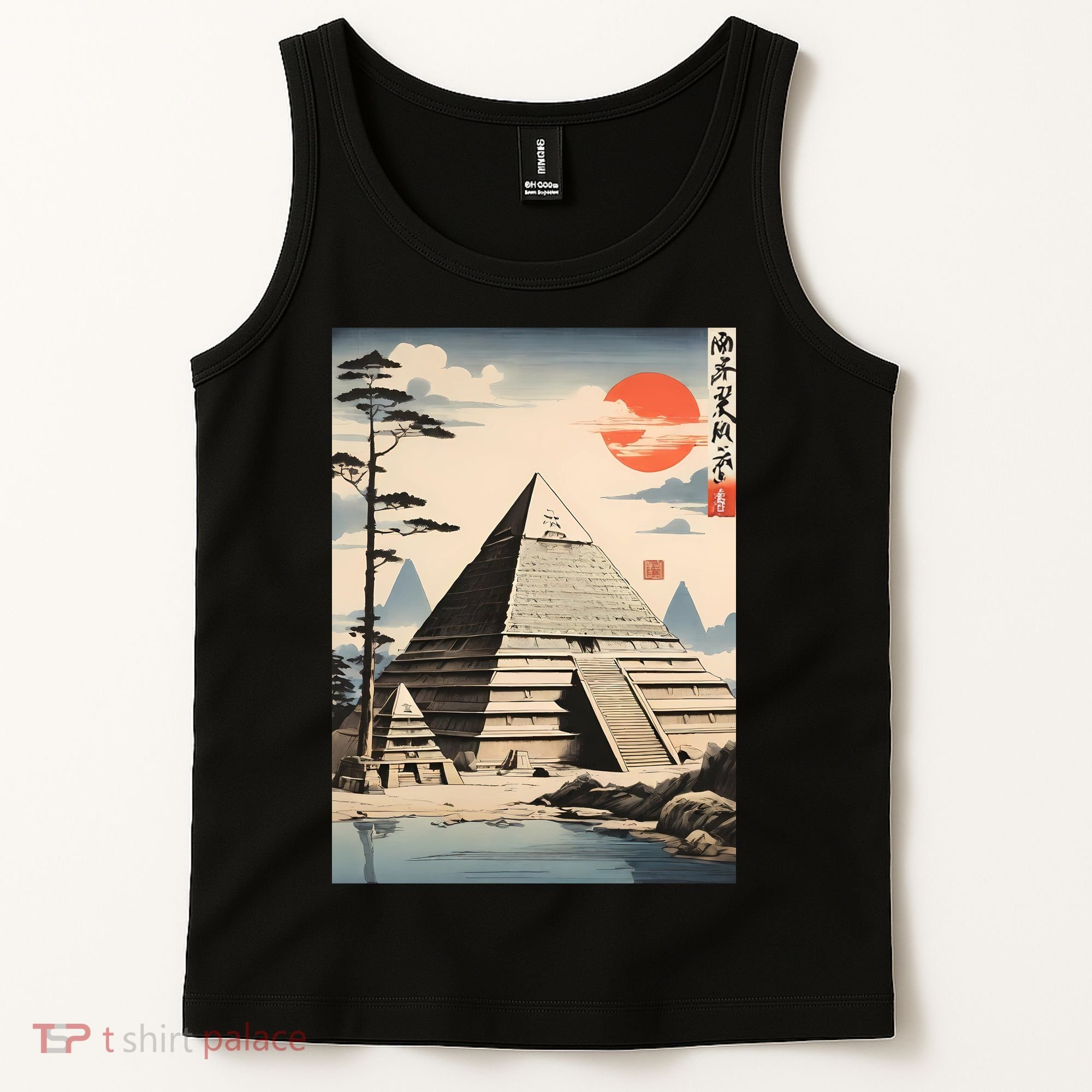 Drawing Giza Pyramid Japanes Style Tank Top