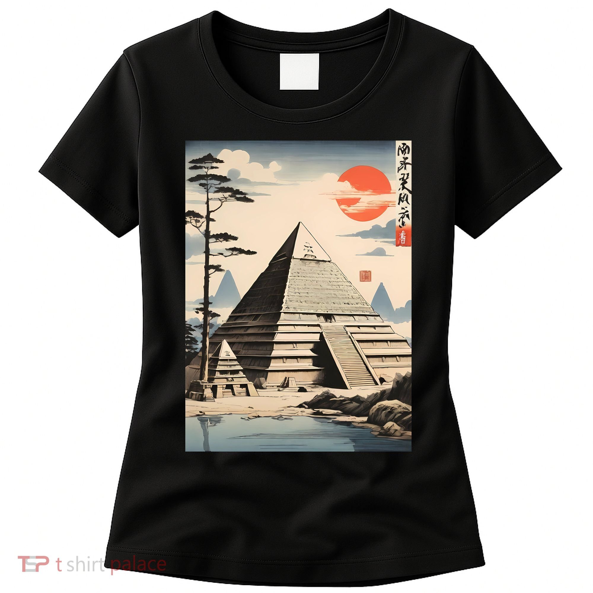 Drawing Giza Pyramid Japanes Style Women's T-Shirt