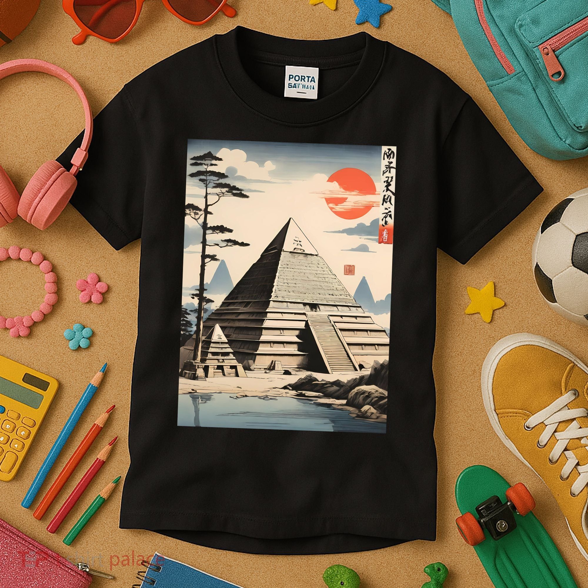 Drawing Giza Pyramid Japanes Style Kids T-Shirt