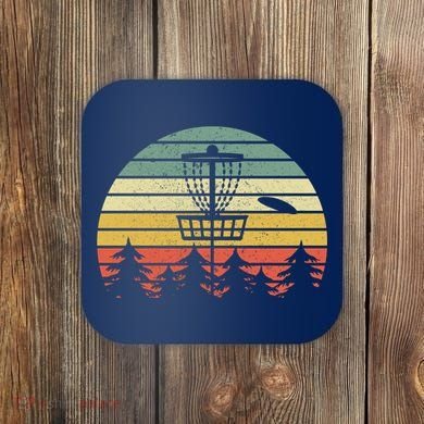 Disc Golf Retro Vintage Frisbee Design Coaster