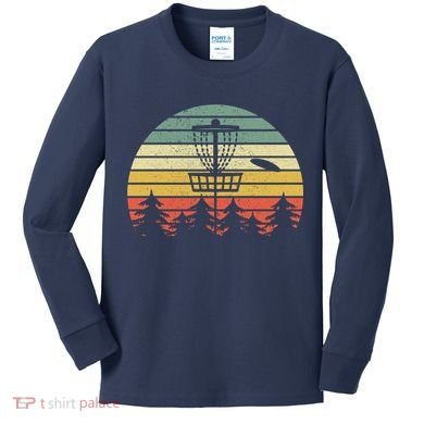 Disc Golf Retro Vintage Frisbee Design Kids Long Sleeve Shirt