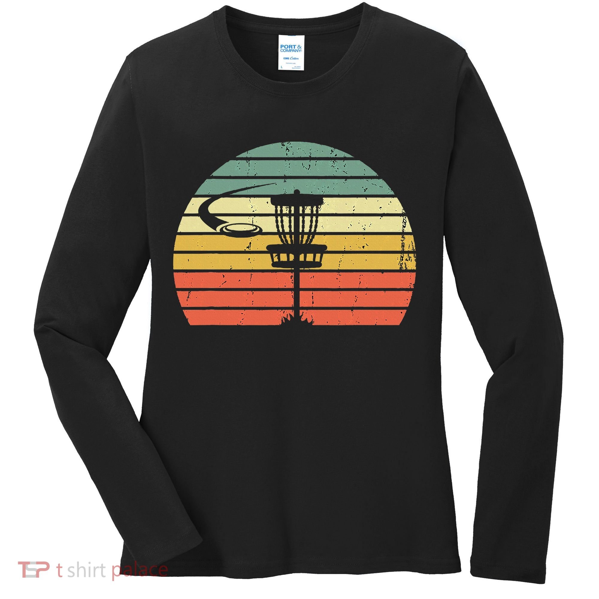 Disc Golf Retro Frisbee Golf Disc Sport Gift Women's Long Sleeve Shirt