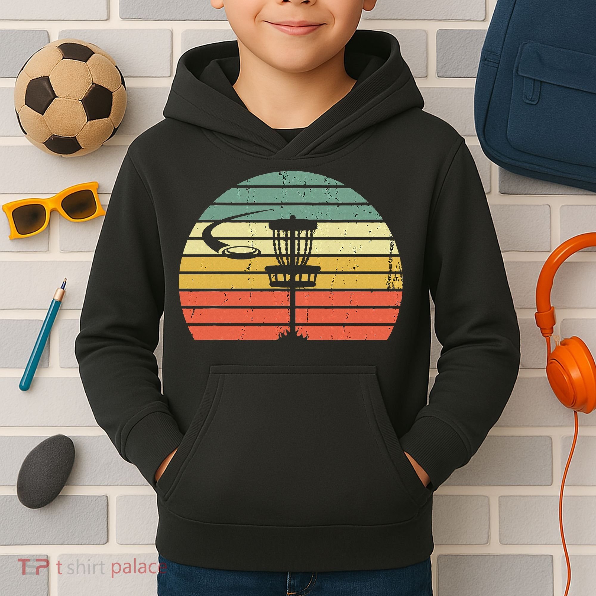 Disc Golf Retro Frisbee Golf Disc Sport Gift Kids Hoodie