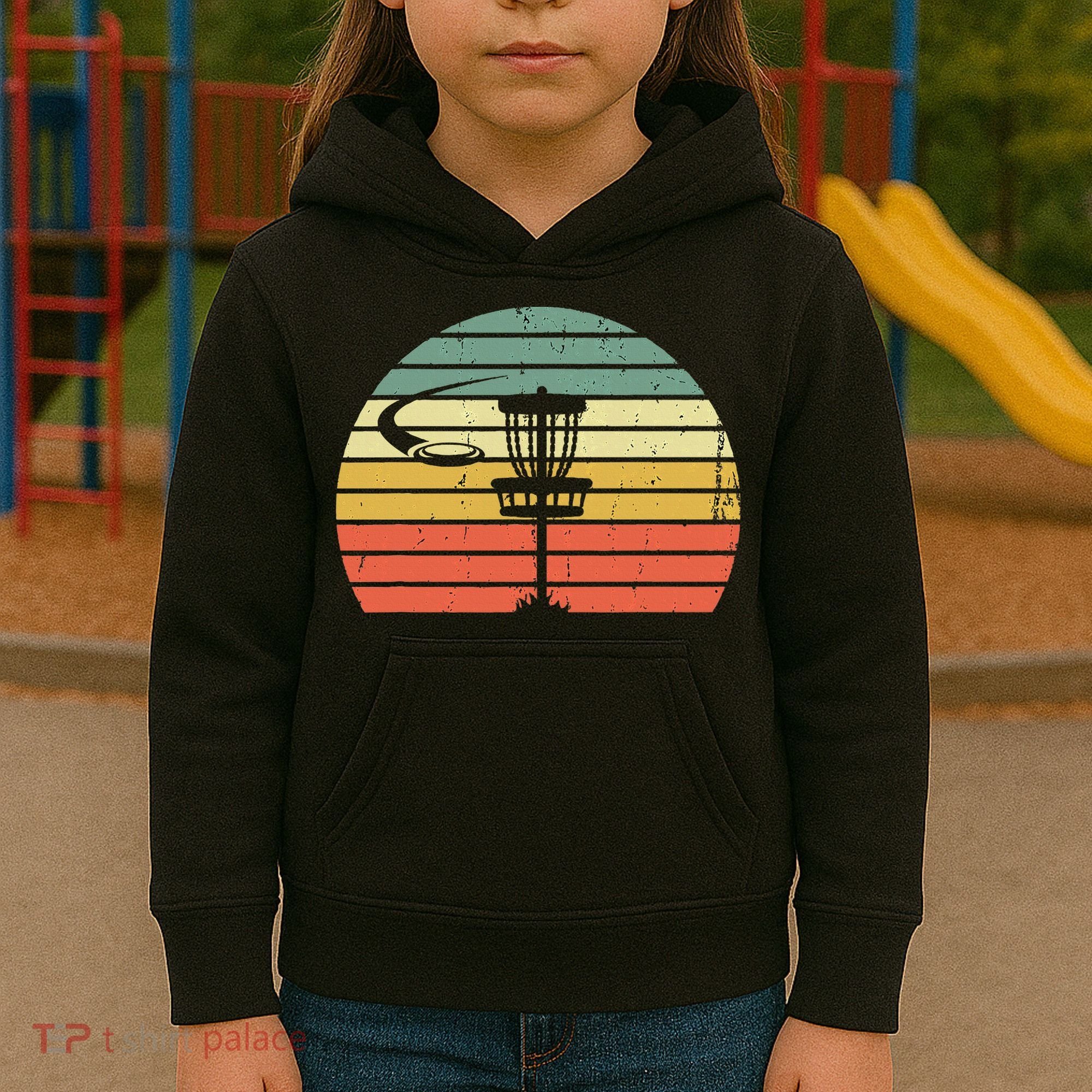 Disc Golf Retro Frisbee Golf Disc Sport Gift Kids Hoodie
