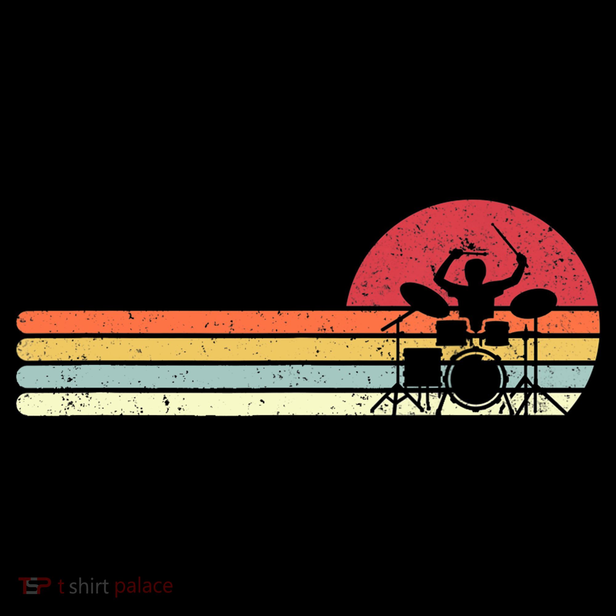 Drummer Gift Retro Style Drum Player Funny Gift Doggie Tank