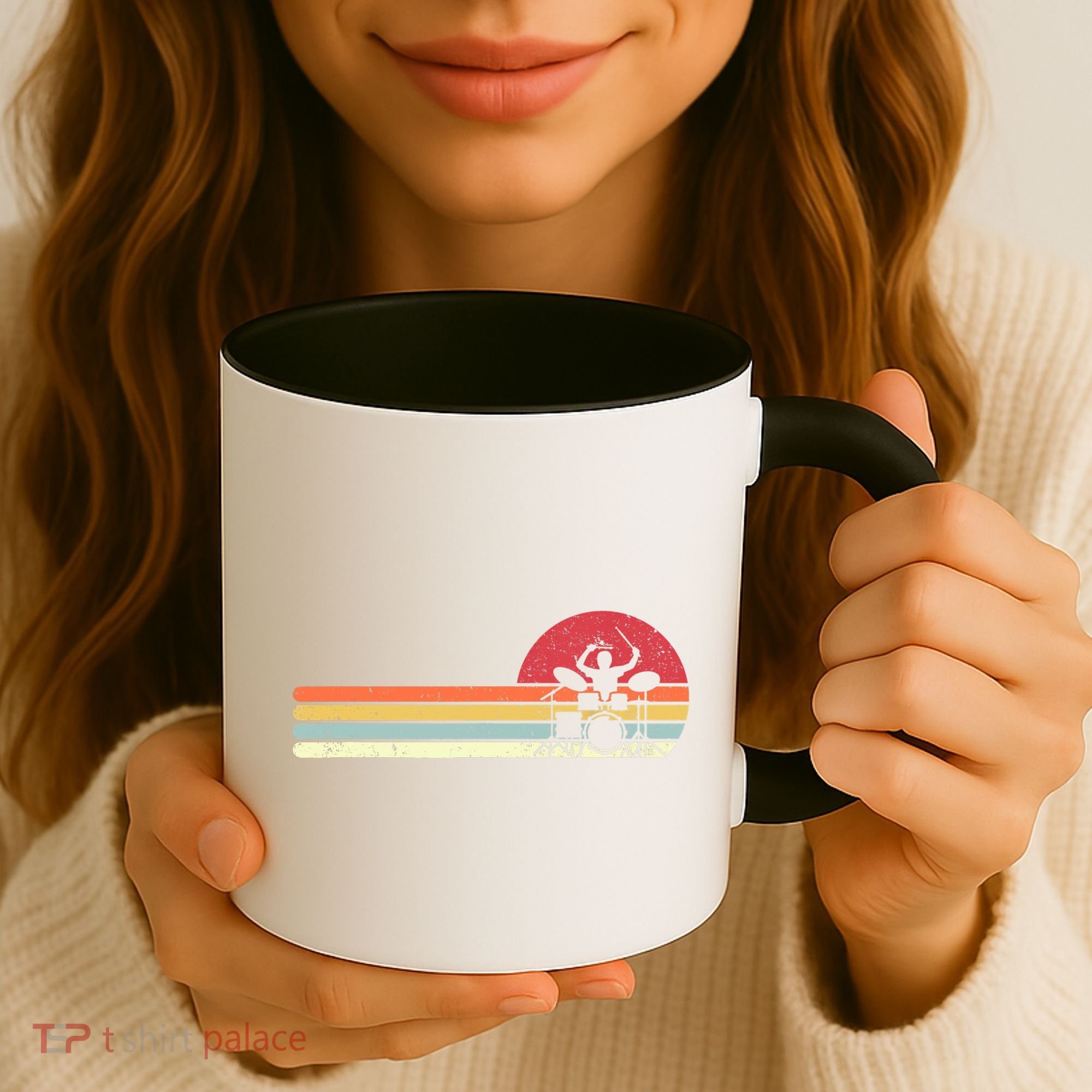 Drummer Gift Retro Style Drum Player Funny Gift Coffee Mug