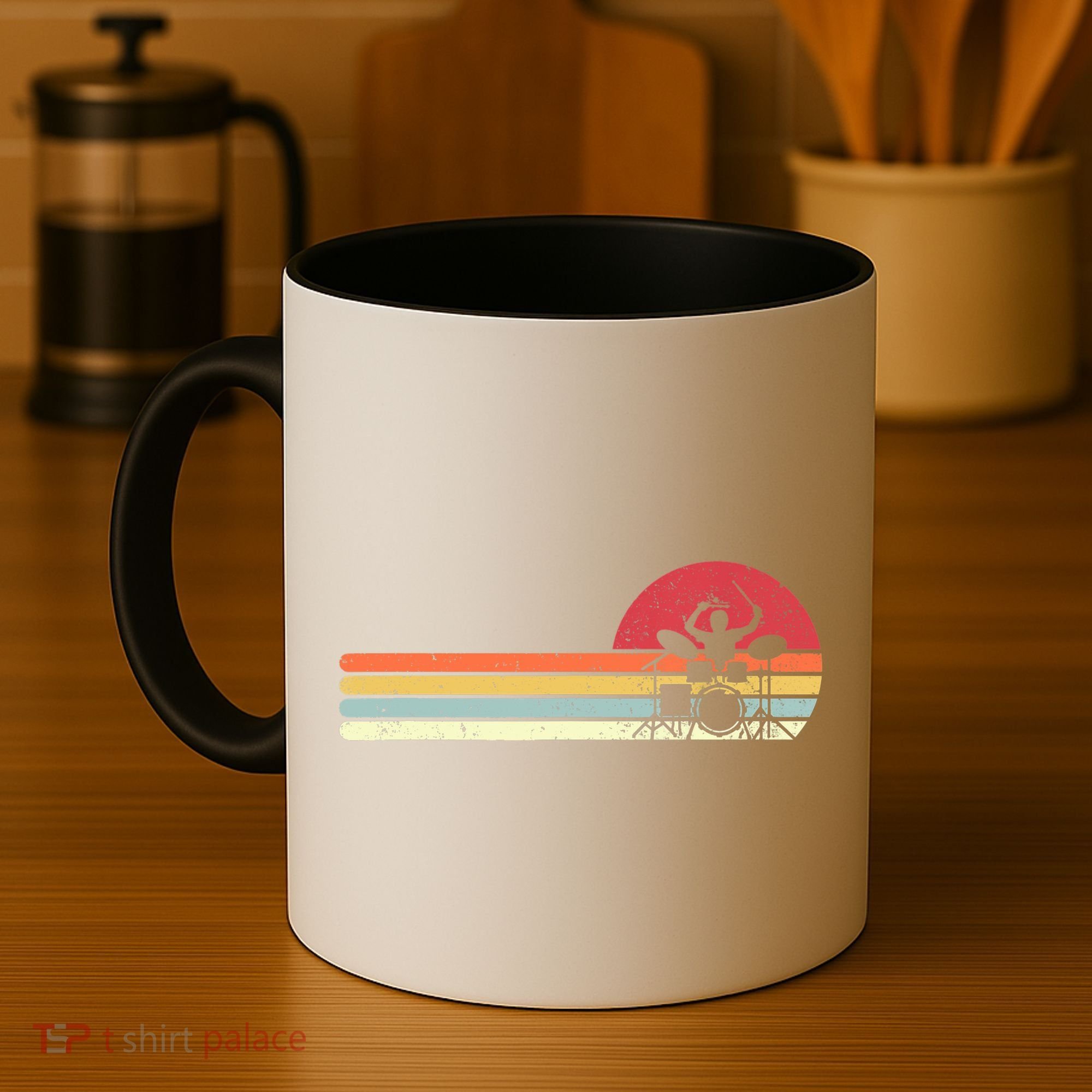 Drummer Gift Retro Style Drum Player Funny Gift Coffee Mug