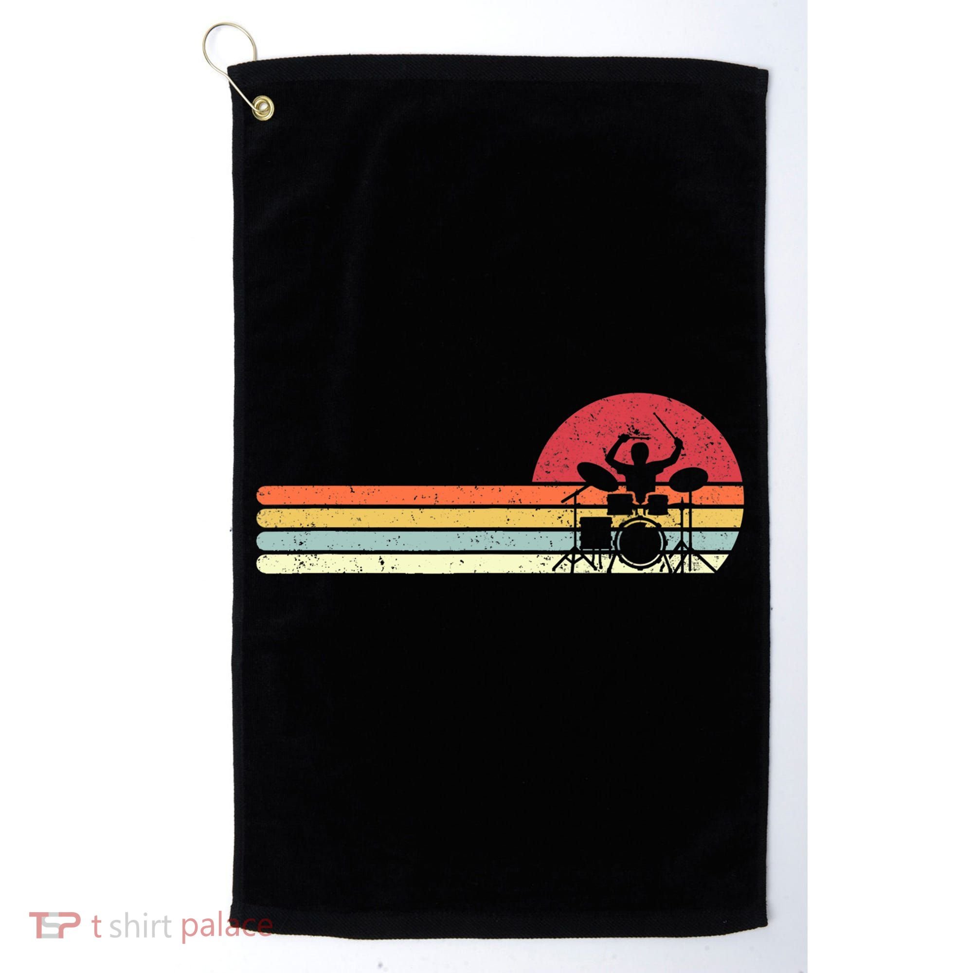 Drummer Gift Retro Style Drum Player Funny Gift Golf Towel