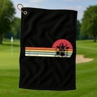 Drummer Gift Retro Style Drum Player Funny Gift Golf Towel thumb 1